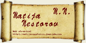 Matija Nestorov vizit kartica